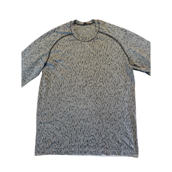 Men M Lululemon Live In Practice Crewneck Long Sleeved Printed Shirt Tee Top - Picture 2 of 6
